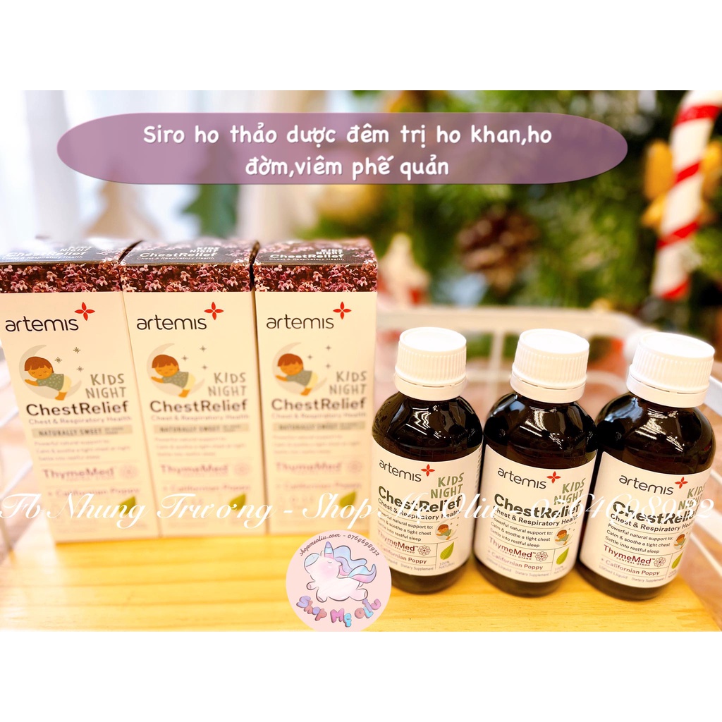 Siro thảo dược Artemis Kid Chest Relief Day/ Night cho bé từ 0-12 tuổi