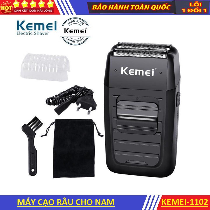 [Tặng MGG 10k] Máy cạo râu KEMEI-1102 không dây | Máy cạo râu nam | Máy cạo râu điện | Dao cạo râu điện | Đầu cạo 3D | Pin sạc siêu khỏe