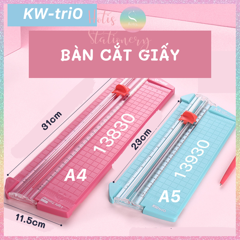 Bàn cắt giấy a4/a5 kw-trio light trimmer có thước gấp, dao cắt 2 chiều - no. 13830/13930