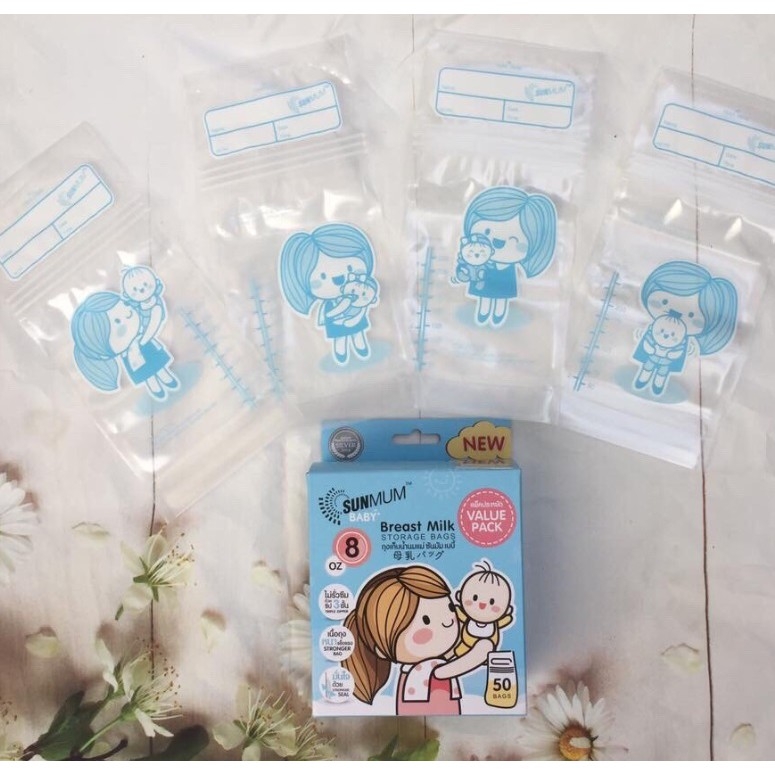 Hộp (Túi) 50 túi trữ sữa Sami / Sunmum/ Kichi 250ml Nhật Bản - Túi trữ sữa chuẩn