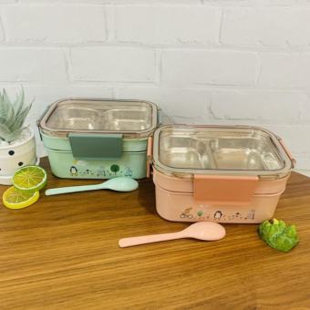 Hộp đựng cơm văn phòng 2 tầng inox 304 cao cấp MS 2410,hộp đựng cơm inox giữ nhiệt dùng được cho lò vi sóng - N148