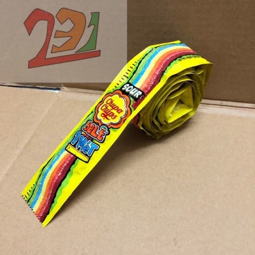 Cầu vòng Chupa Chups Sour Belt Mới Siêu Dài, Siêu Ngầu 1m 12 Dây Kẹo 1 Mét