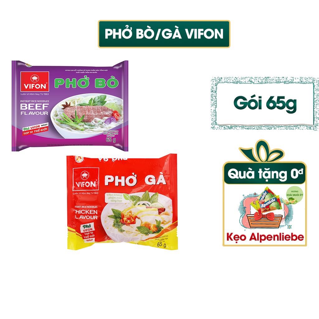 Phở bò/gà Vifon gói 65g