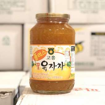 Mật Ong Chanh Đào Mẫu mới Hủ Nắp Vàng - Hàn Quốc hủ 1kg