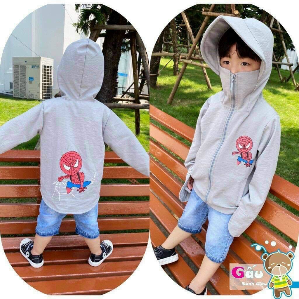 Áo chống nắng siêu nhân siêu dễ thương cho bé