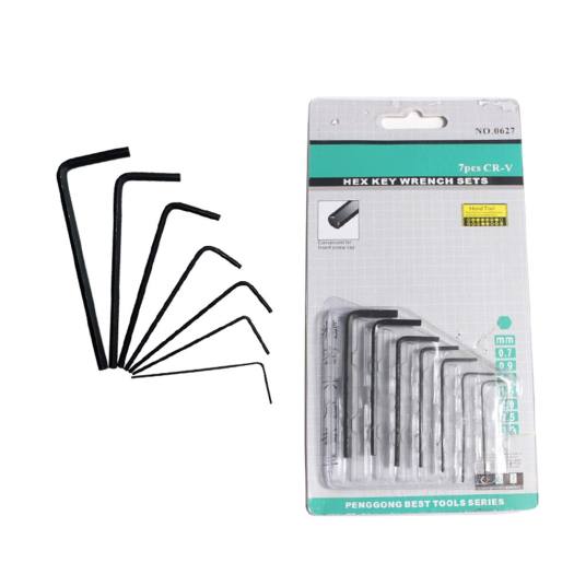 Toolstar 7 Cái/bộ Cờ Lê Lục Giác Siêu Nhỏ Cờ Lê Lục Giác Cứng Màu Đen Hình Lục Giác Nhà Bền