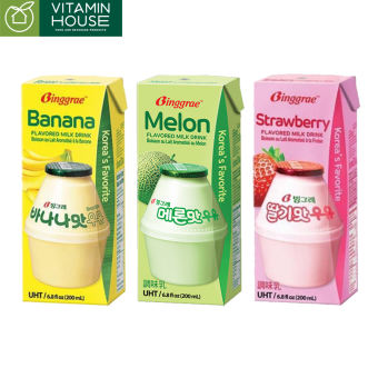Sữa chuối/ dưa lưới/ khoai môn Binggrae Hàn Quốc 200ml