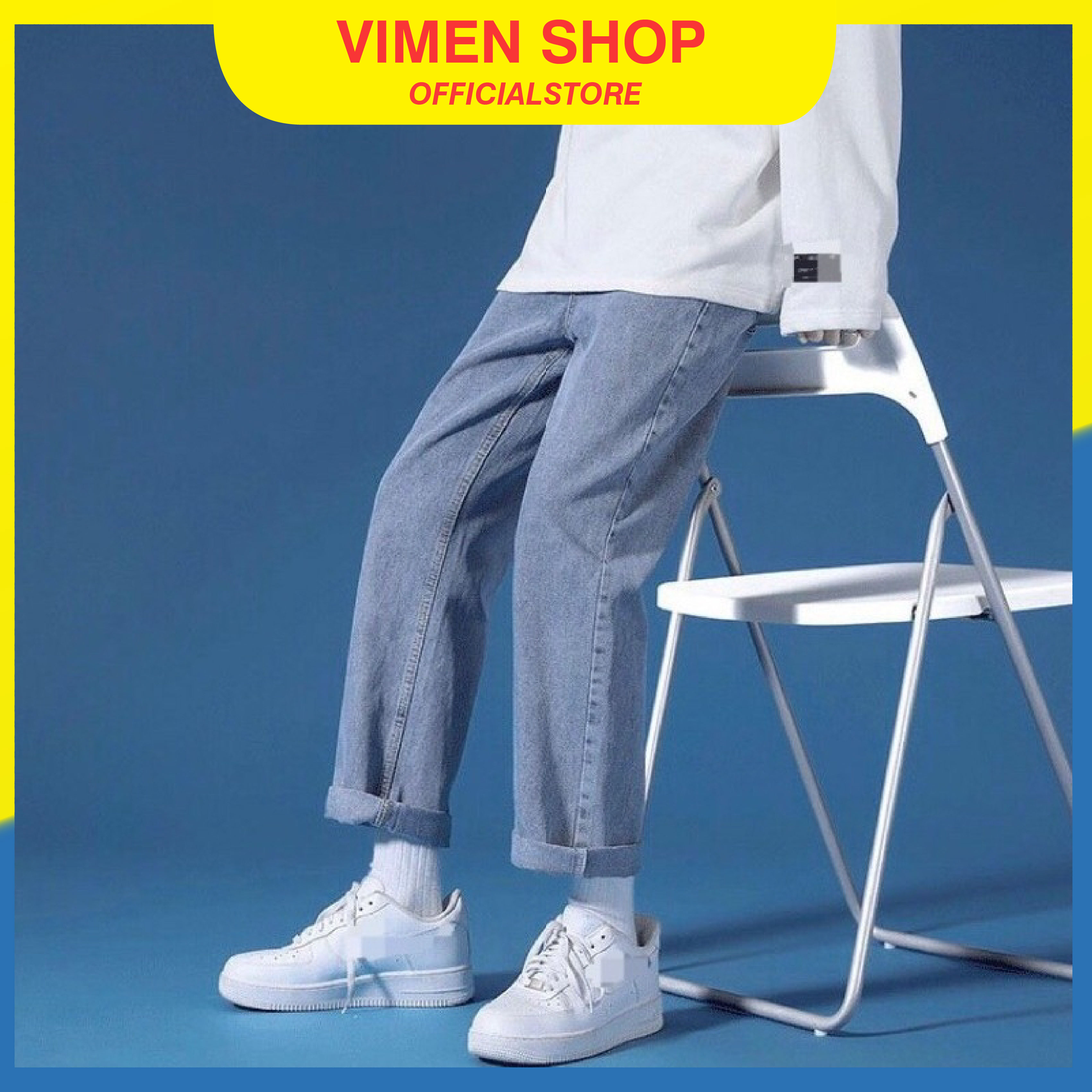 Quần Baggy Nam Ống Suông VIMEN SHOP - Quần Basic Jean Nam Ống Rộng Hàng Cao Cấp