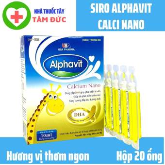 ALPHAVIT CALCIUM - SIRO BỔ SUNG CANXI CHO BÉ - NHANH MỌC RĂNG - PHÁT TRIỂN CHIỀU CAO - CHỐNG CÒI XƯƠNG HỘP 20 ỐNG NHỰA B