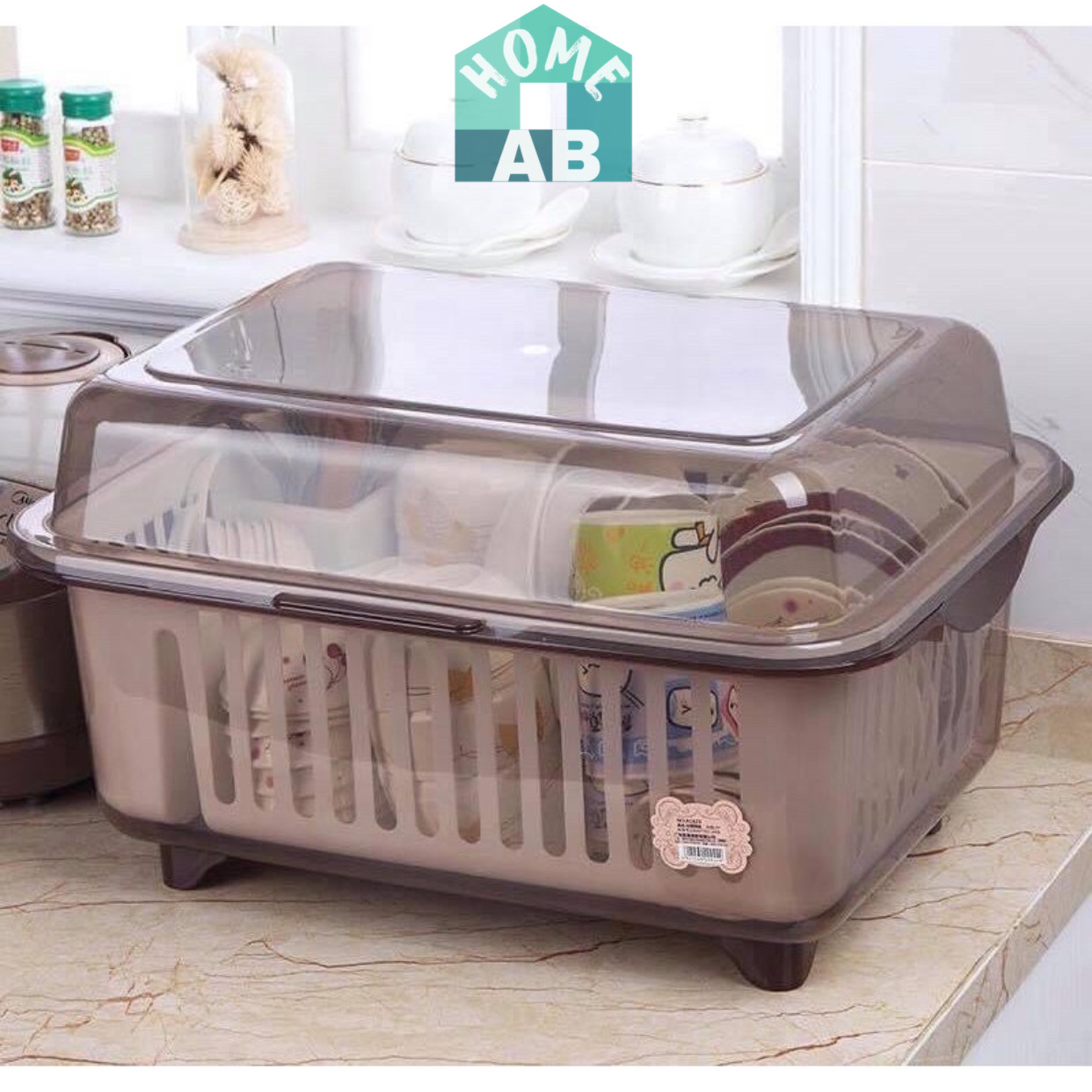 Rổ úp bát có nắp kèm khay thoát nước rổ đựng đồ ăn dặm cho bé 3 size