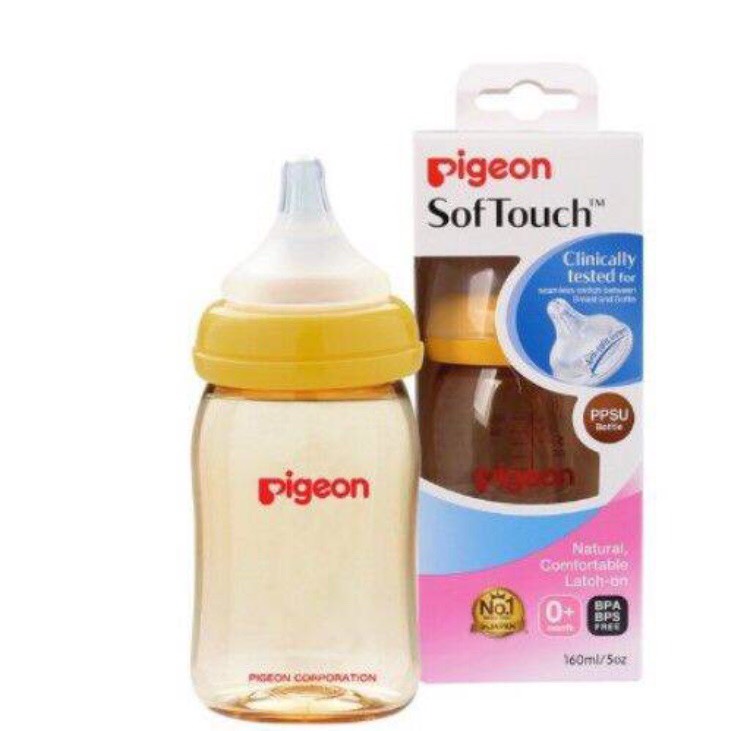 Bình sữa pigeon SofTouch 160ml/240ml cổ rộng nhập khẩu
