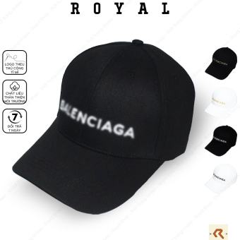 Mũ lưỡi trai nam nữ Balen nón lưỡi trai kết đen vải kaki - Royal Shop