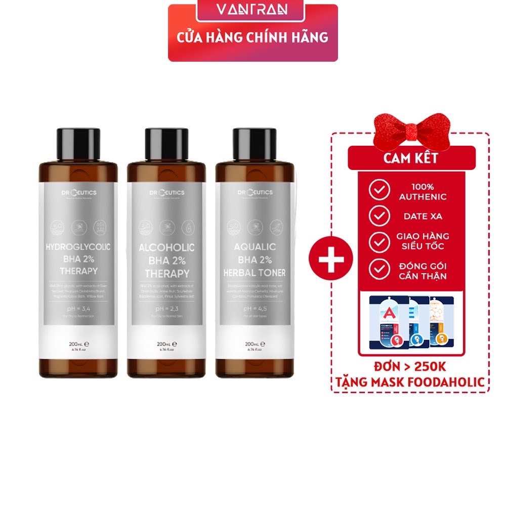 Dung dịch làm sạch và cân bằng da drceutics bha 2% - 200ml
