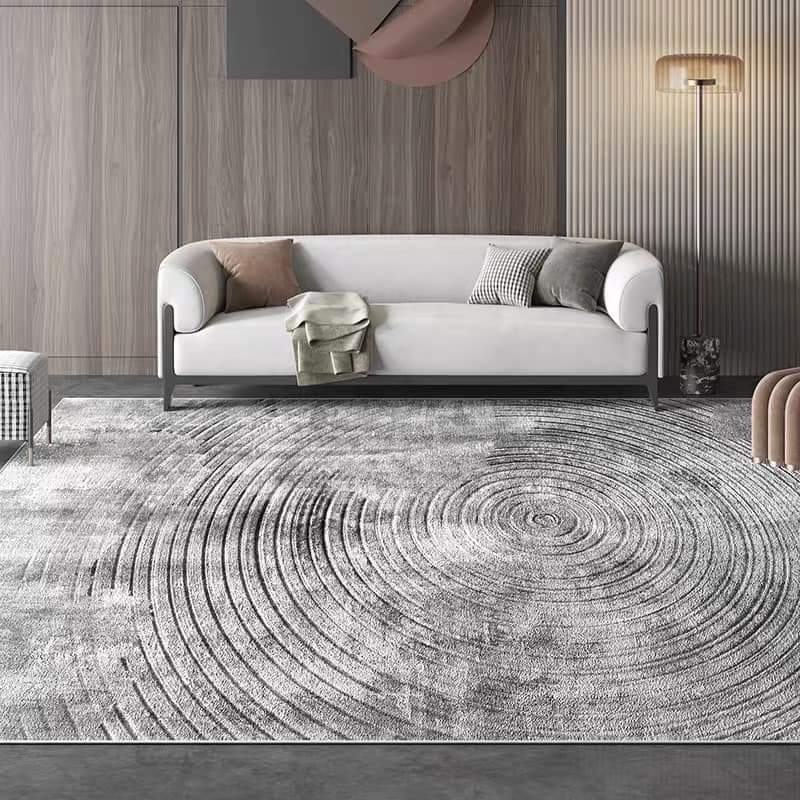 Thảm panama lông cừu cao cấp tone ghi 2m x 3m