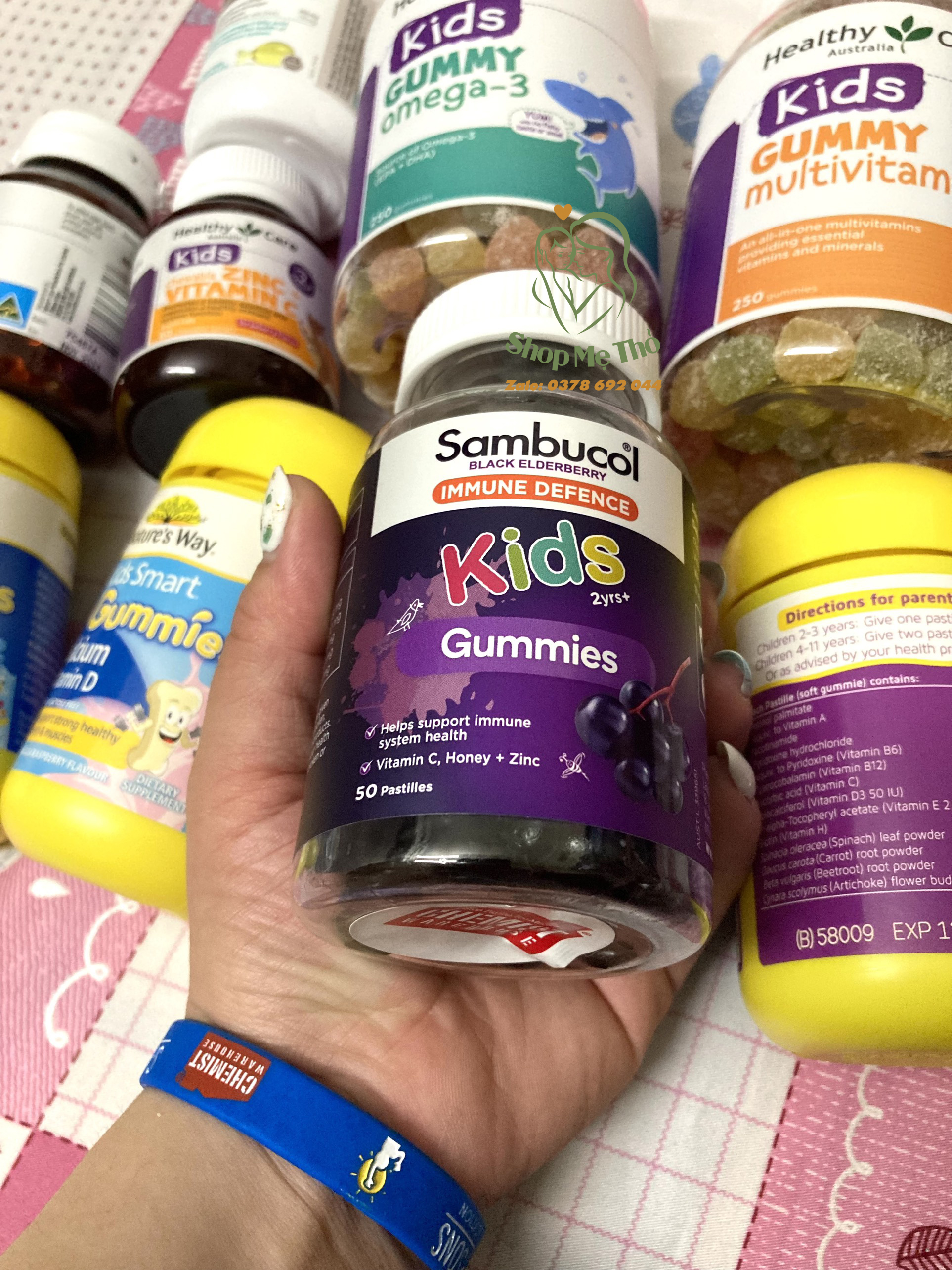 Kẹo dẻo tăng sức đề kháng cho bé sambucol immunity kids gummies 50 viên -úc