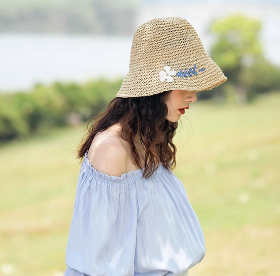 Nón cói đi biển đan hoa văn xinh cực - nlylyshop
