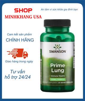 Viên uống bổ phổi, giải độc phổi, giảm ho Prime Lung Swanson 60 viên