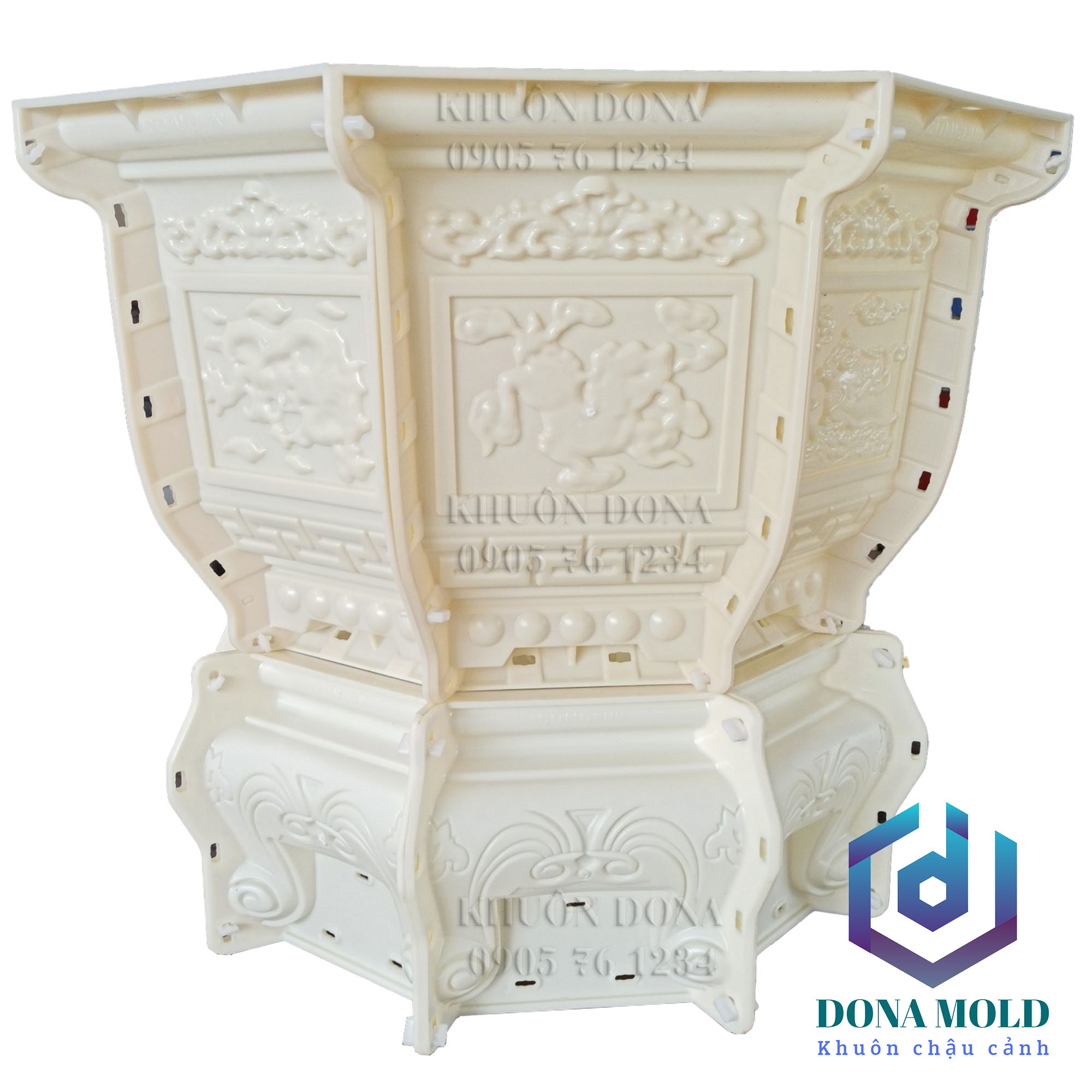 Khuôn Đúc Chậu Cảnh ABS Bát Giác 79 cm, cao 45 cm + đôn Quỳ(Kỷ) rộng 54 cm cao 27 cm. Nhựa ABS cao cấp