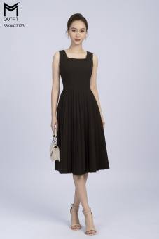 Sét bộ Áo vest+ chân váy xòe dập ly thời trang MMoutfit