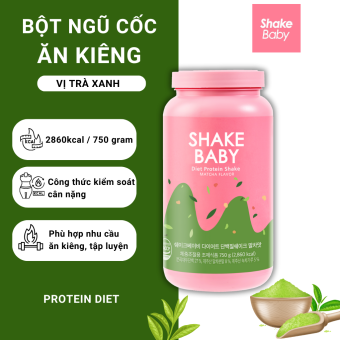 Bột Ngũ Cốc Ăn Kiêng Thay Thế Bửa Ăn SHAKE BABY Diet Formular Protein Vị Trà Xanh Hỗ Trợ Giảm Cân 750g - Hàn Quốc