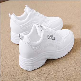Giày sneaker nữ trắng đế cao phối màu cá tính cực đẹp  cao 6cm ( Giày Phản quang) siêu nhẹ ,siêu hot