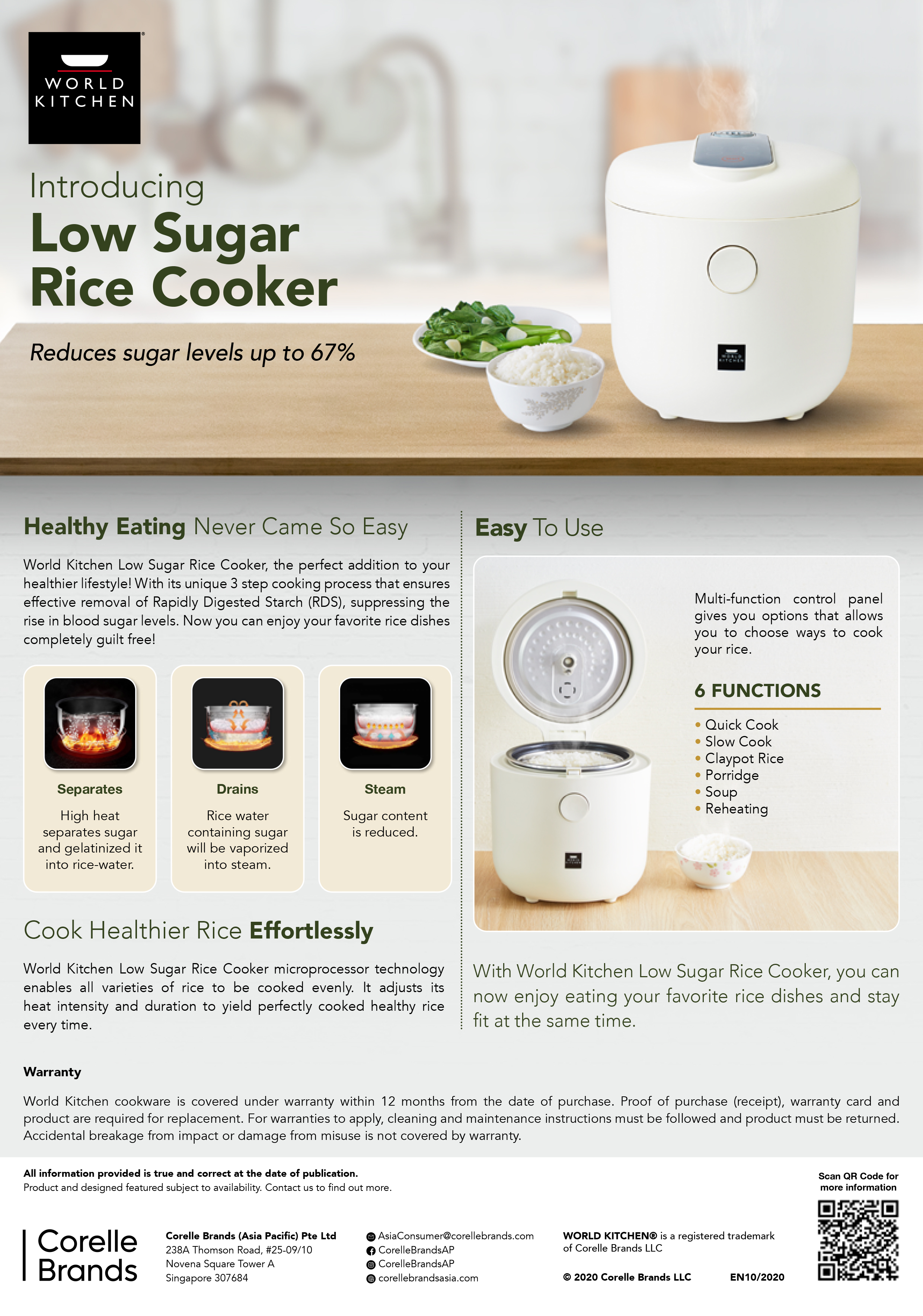 world kitchen low sugar rice cooker