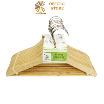 Bộ 10 Cái Móc  Quần Áo Gỗ Cao Cấp Bền Đẹp Sang Trọng Cho Tủ Đồ - Gỗ Đức Thành 08061