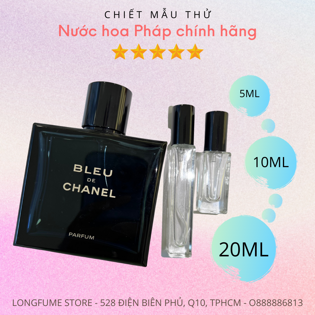[Có Video] Mẫu thử nước hoa Bleu De Chanel PARFUM chữ vàng Chiết nước hoa 5ml 10ml 20ml - Longfume Store Nước hoa châu âu chính hãng TPHCM