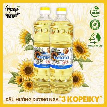 Set 2 Chai Dầu Ăn Hoa Hướng Dương Organic Nhập Khẩu Nga Vipep Chai 870ml