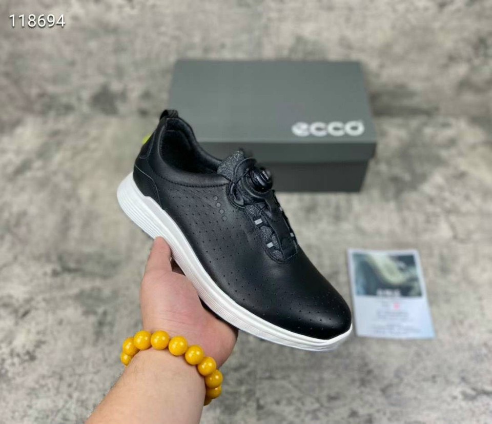 Giày Golf Nam ecco Nút Vặn Chất Liệu Da PU Cao Cấp Có Tính Năng Kháng Nước Tốt Đế Cao Su Mềm Êm Chân Bám Cỏ Tốt - ecco men's golf shoes