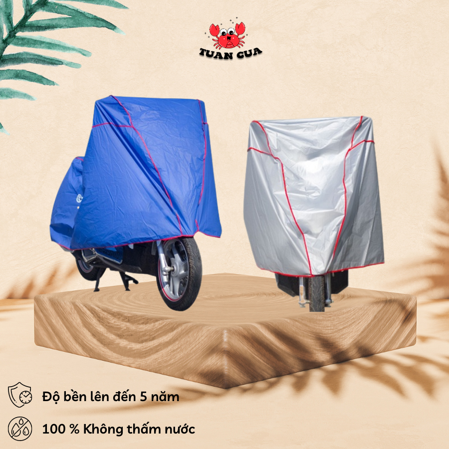 Bạt phủ xe máy che nắng, mưa loại dầy, đồ dùng ngoài trời, tấm phủ xe cao cấp, phụ kiện xe máy, Tuancua