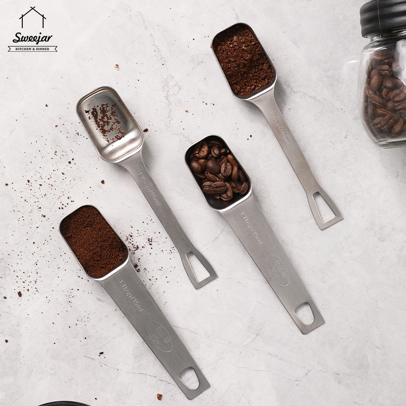 Sweejar muỗng đong cà phê muỗng thép không gỉ 304 cho cà phê đậu sữa bột nướng 15ml