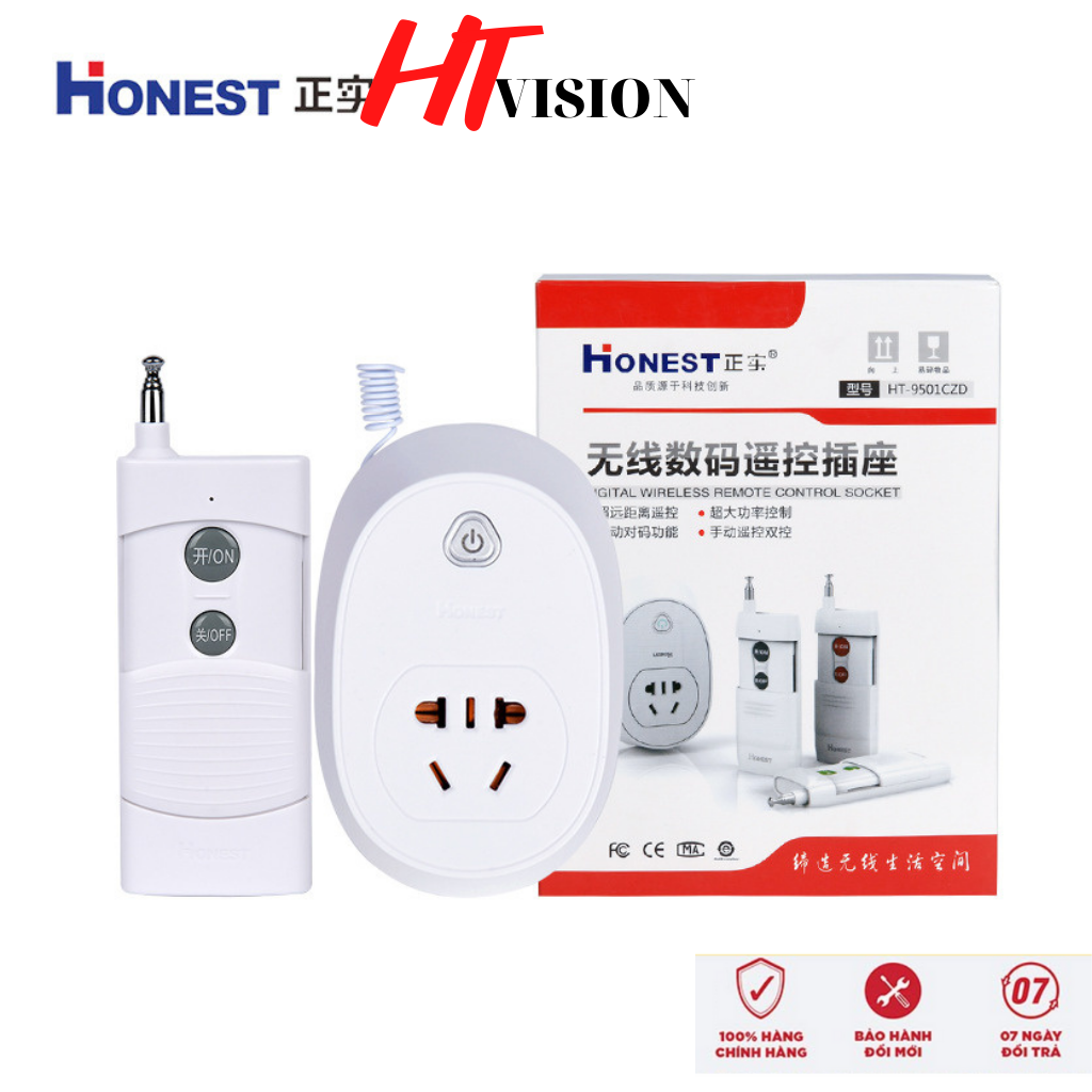 Ổ cắm điều khiển từ xa Honest 1000m công suất lớn HT-9501CZD dễ lắp đặt và sử dụng