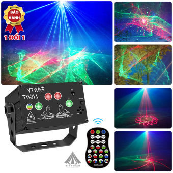 Đèn laser 5 mắt nháy theo nhạc hiệu ứng 3D, đèn chiếu sân khấu, party, karaoke... cao cấp cực đẹp