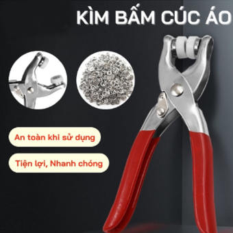 Bộ Kìm Bấm Khuy Cúc Áo Kèm 20 Chi Tiết Cúc Áo, Dụng Cụ Bấm Khuy Đa Năng , Kìm Bấm Cúc Vành Áo Kim Loại, Dụng Cụ Kìm Bấm Khuy Kèm Cúc Bấm 9.5mm Thép Không Gỉ