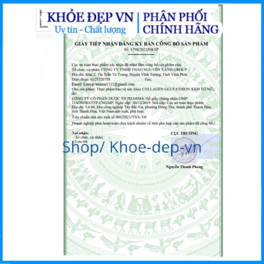 Nước uống Collagen Glutathion Sâm Tố Nữ giúp làm đẹp da, lão hóa, giúp da sáng đẹp – Hộp 10 lọ