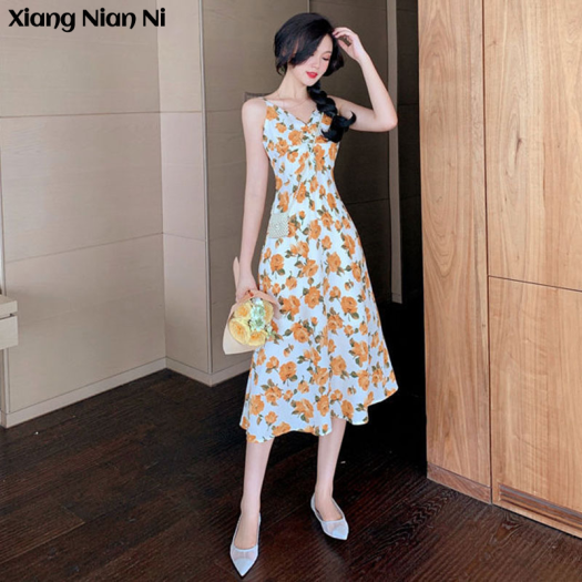Chân váy dài hoa nhí vintage chân váy qua gối dáng xoè 2 màu đen trắng  CV220 | Shopee Việt Nam