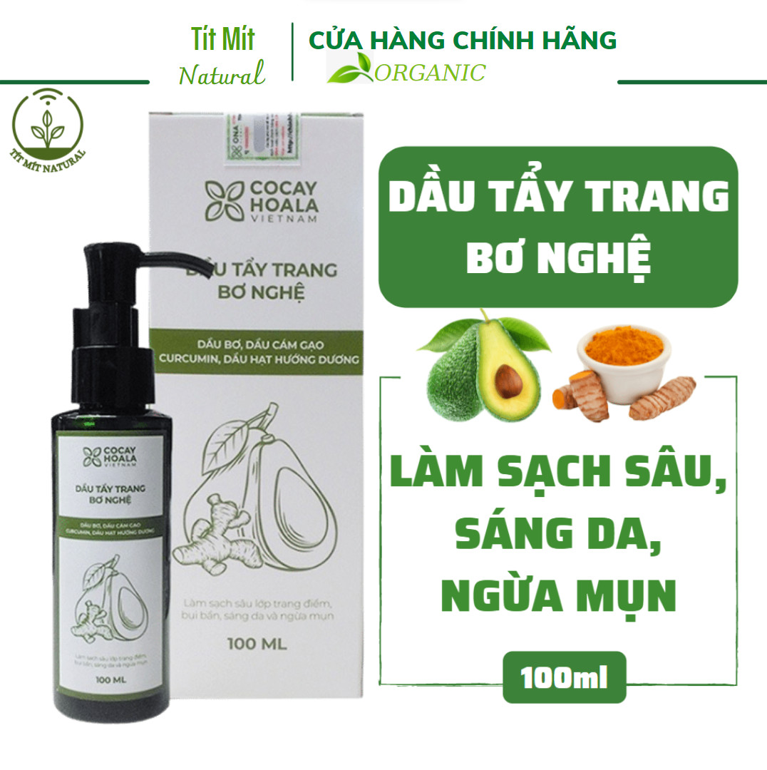 Dầu tẩy trang bơ nghệ Cỏ Cây Hoa Lá - Làm sạch sâu, sáng da, ngừa mụn 100ml