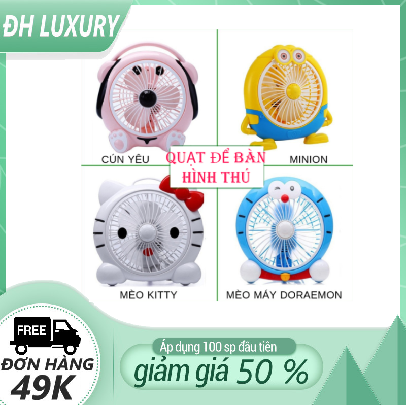 Quạt mini để bàn hình thú siêu ngộ nghĩnh đáng yêu