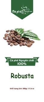 Cà Phê Robusta Mộc Hạt Rang Nguyên Chất 100%.