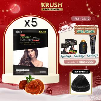 Gói dầu gội nhuộm tóc phủ bạc thời trang Krush Hàn Quốc màu đen gói 75ml / 105ml