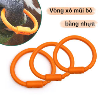 Vòng xỏ mũi cho trâu bò có chốt, vòng đeo mũi bò bằng nhựa, khuyên xỏ mũi chuyên dụng cho gia súc trang trại