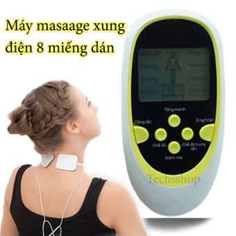 Máy massage xung điện 8 miếng dán - Máy mát xa châm cứu - Máy matxa xung điện - Máy massage châm cứu