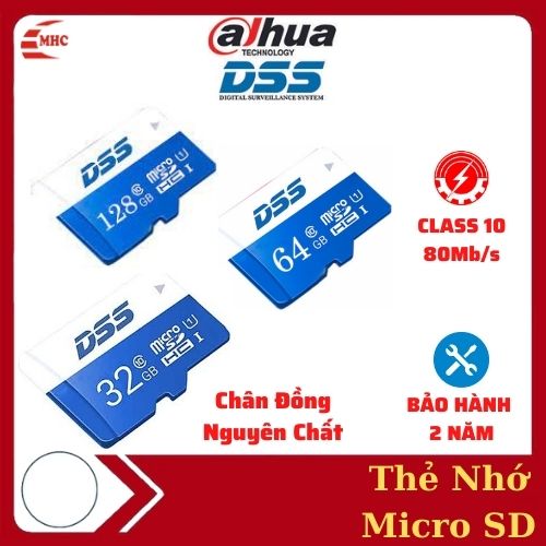 Thẻ nhớ micro sd dss p500 dung lượng 32gb/64gb/128gb class 10, tốc 80mb/s chân đồng