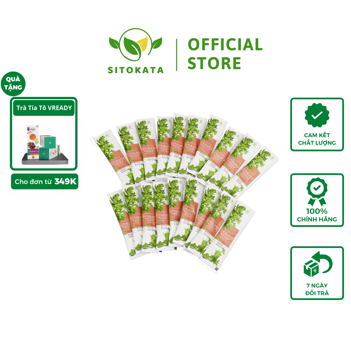 Bột cần tây organic sitokata combo 10 hộp 200 gói kèm quà tặng