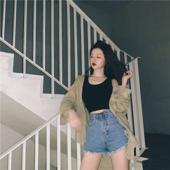 Áo Ba Lỗ Croptop Kiểu Dáng Cổ Tròn Ôm Dáng