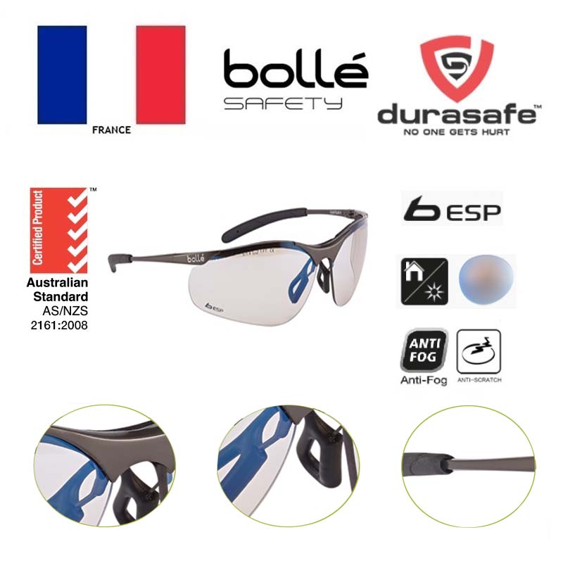 Kính BOLLE CONTMESP Contour Metal ESP (bảo vệ khỏi ánh sáng xanh 57%, ánh sáng thông thường 64%, tia UV 99,99%, GỌNG KIM LOẠI) (tặng hộp của shop)