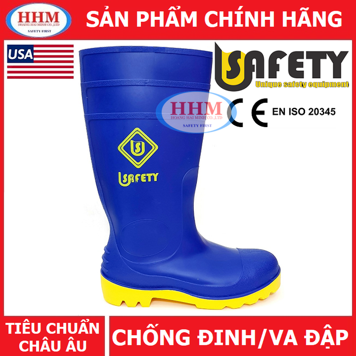 Ủng cao su bảo hộ Usafety màu xanh