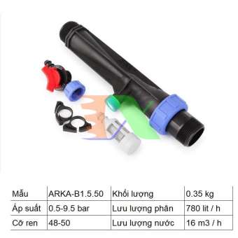 Bộ châm phân Venturi G1.1/2 Ren 48-50 (1.5 inch), Thiết bị châm bón phân tự động, châm bón phân cho hệ thống tưới