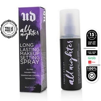 Xịt Khoáng Khóa Nền Urban Decay Spray All Night Cherry Long Lasting Makeup Setting Pray